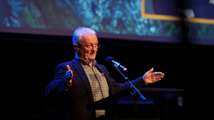 Antony Green during his presentation. (Photo David Fanner - ANU)