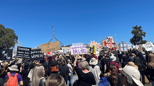 Women Marching in Canberra Australia