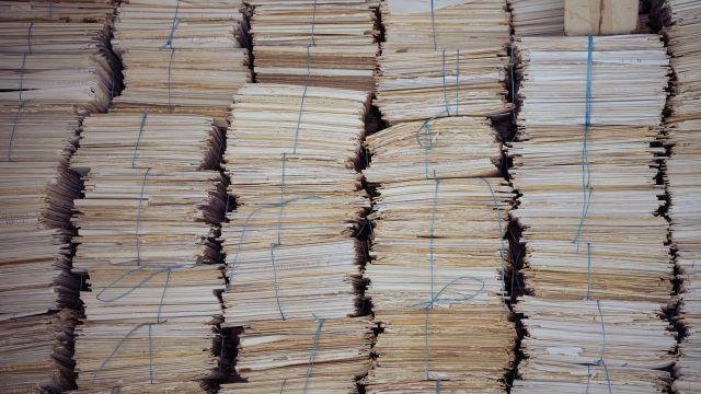 Stacks of files and envelopes