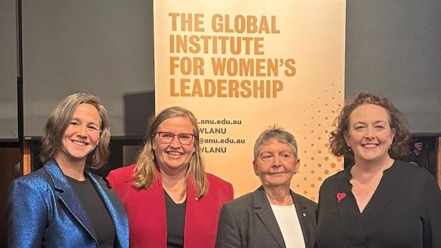 Prof. Michelle Ryan (GIWL), Ms Kate Jenkins AO, Emeritus Prof. Marian Sawer AO and Dr Maria Maley