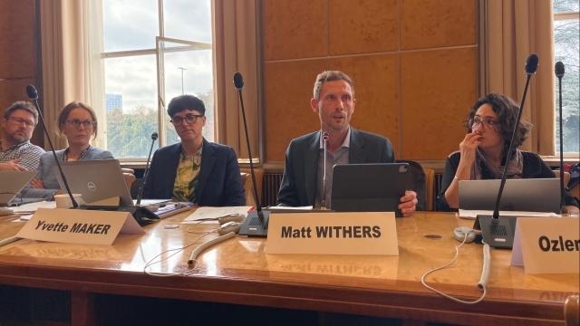 Matt Withers presenting at the OHCR meeting