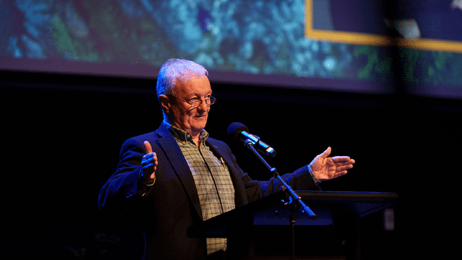 Antony Green during his presentation. (Photo David Fanner - ANU)