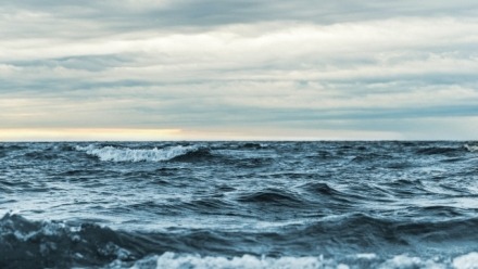 An image of waves breaking at sea