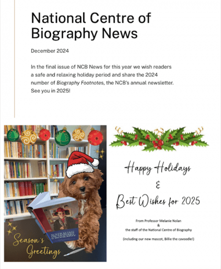 National Centre of Biography News, December 2024